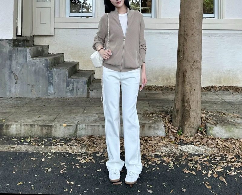 5werkwe 松弛拉夫girl 修身显瘦100棉拉链外套|undefined