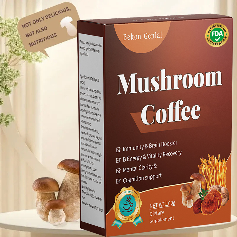 Cross-border mushroom coffee TK explosions mushroom coffee source factory wholesale OEM foreign trade black coffee Cross-border mushroom coffee TK explosions mushroom coffee source factory wholesale OEM foreign trade black coffee