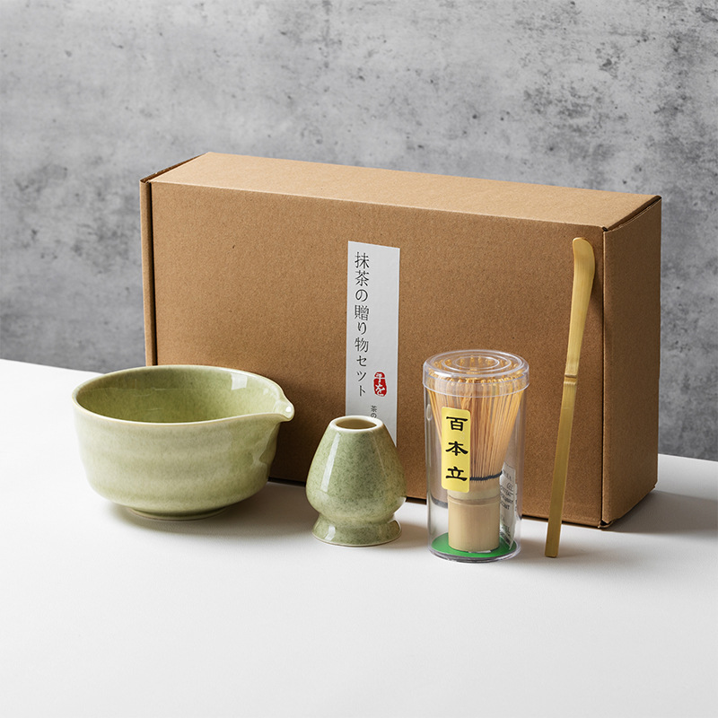 Juego de té matcha, juego de cuatro piezas de color matcha, juego de seis piezas, tazón de té japonés caliente de Amazon, tazón de matcha Baibenli