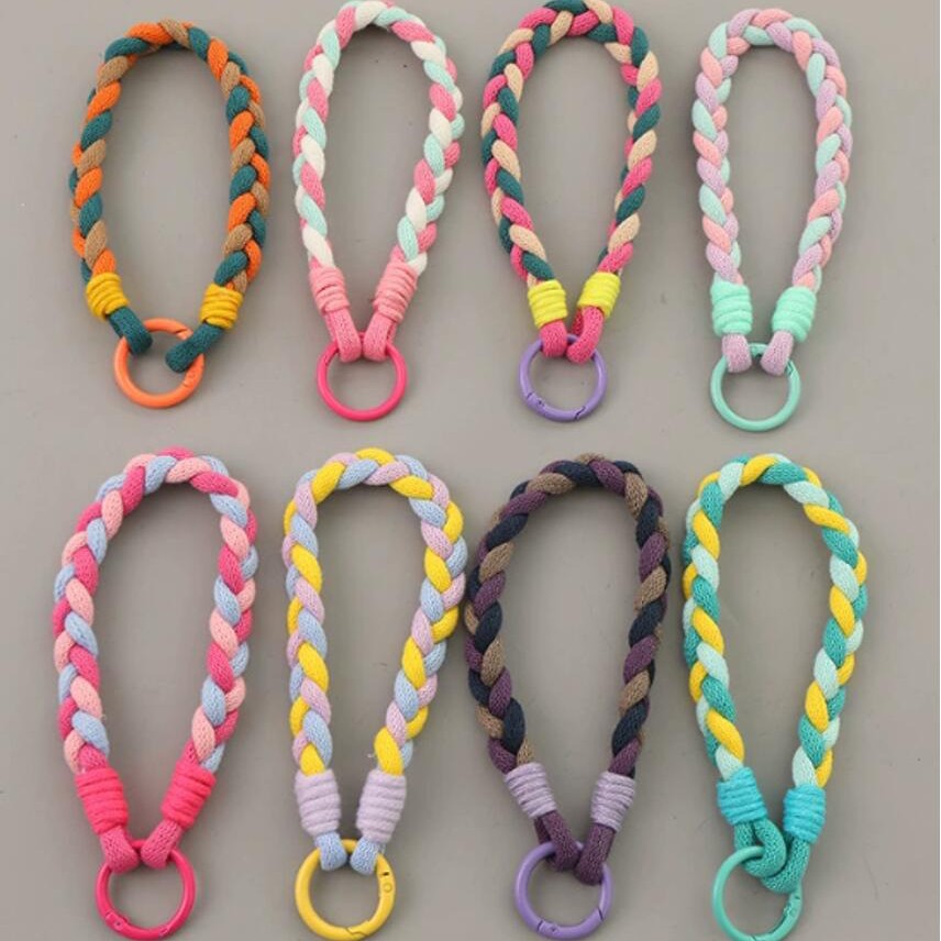 Personalidad creativa personalizada trenza de torsión teléfono móvil colgante llavero colgante cadena colgante cuerda de nylon taza de agua colgante pulsera