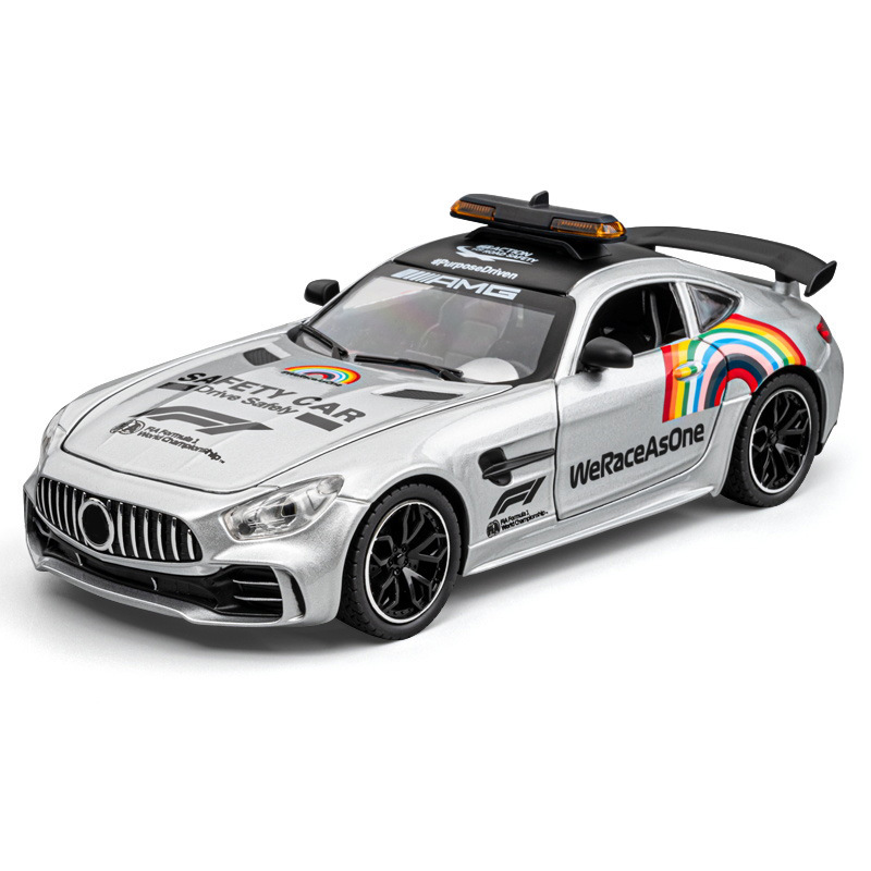 1:24 Big Ben F1 Safety Car Alloy Model Pull-Back Sound and Light Boys' Toy Christmas Gift Big Ben Cultural Merchandise