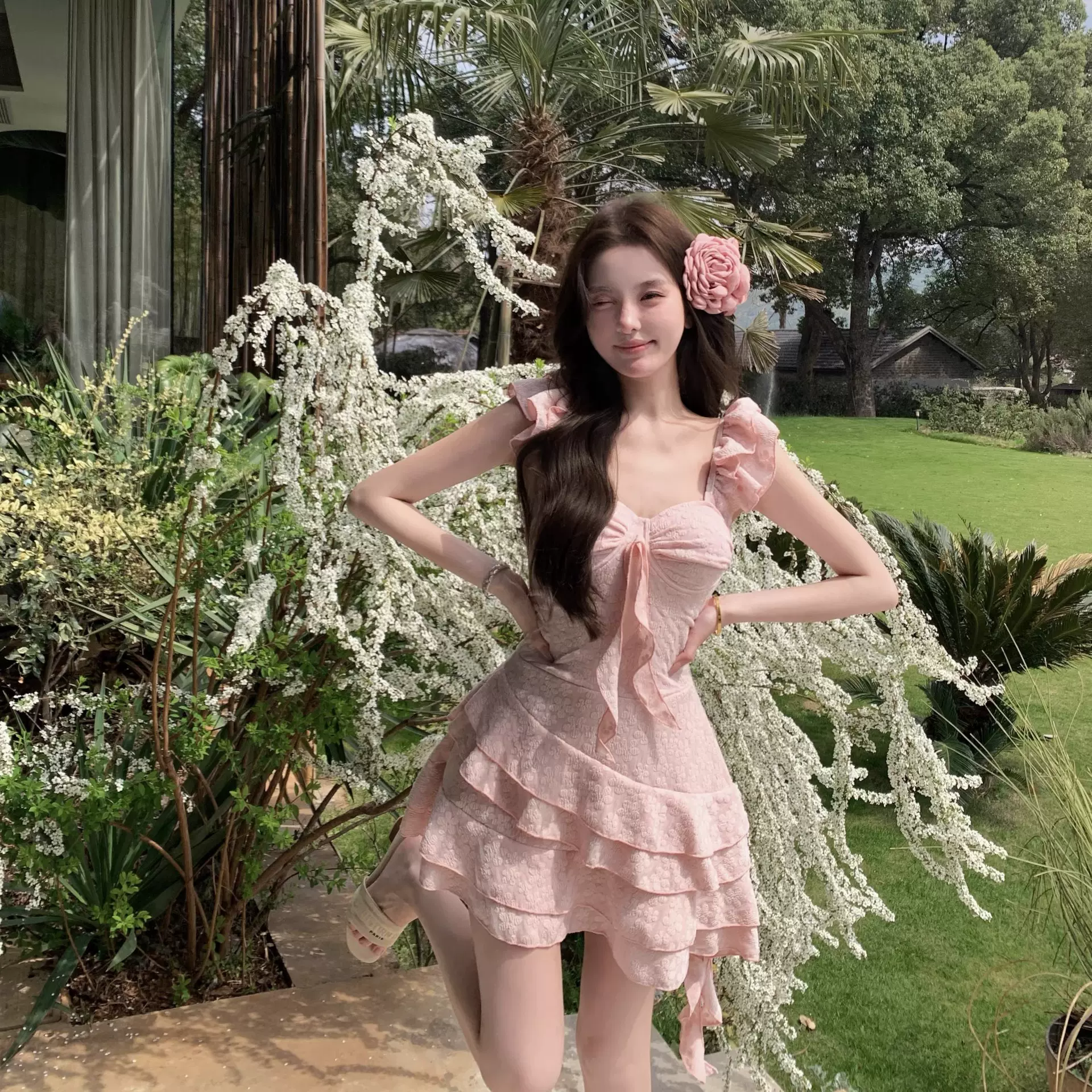 【拯救人鱼】新款少女感纯欲风显瘦遮肉连体裙式温泉沙滩度假泳衣