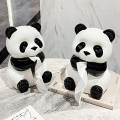 パンダのティッシュの箱の客間の紙は箱の陶磁器を引き出して紙を引き出します。