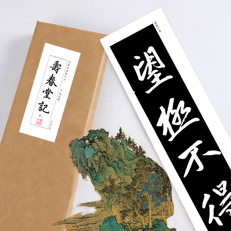 赵孟頫寿春堂记行书近距离临摹练字卡书法手卷绢布熟宣长卷入门教