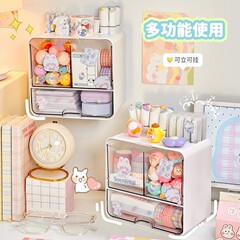 家庭用トイレ化粧綿壁掛け式収納ケースパフ綿片綿棒整理ケース寮髪飾り棚