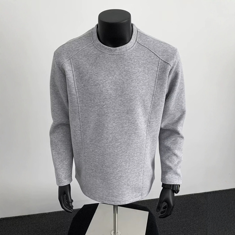 Cross-border long-sleeve men's T-shirt 2026 spring and autumn new trendy versatile loose casual inner wear round-neck tee shirt Cross-border long-sleeve men's T-shirt 2026 spring and autumn new trendy versatile loose casual inner wear round-neck tee shirt