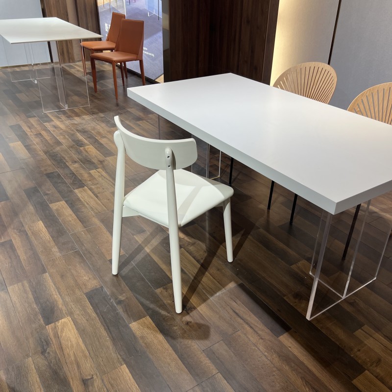Sillas de comedor de madera maciza minimalistas modernas viento crema blanco nórdico cera de madera acolchada sillas de comedor hogar dormitorio arte