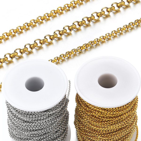 Golden chain stainless steel pearl