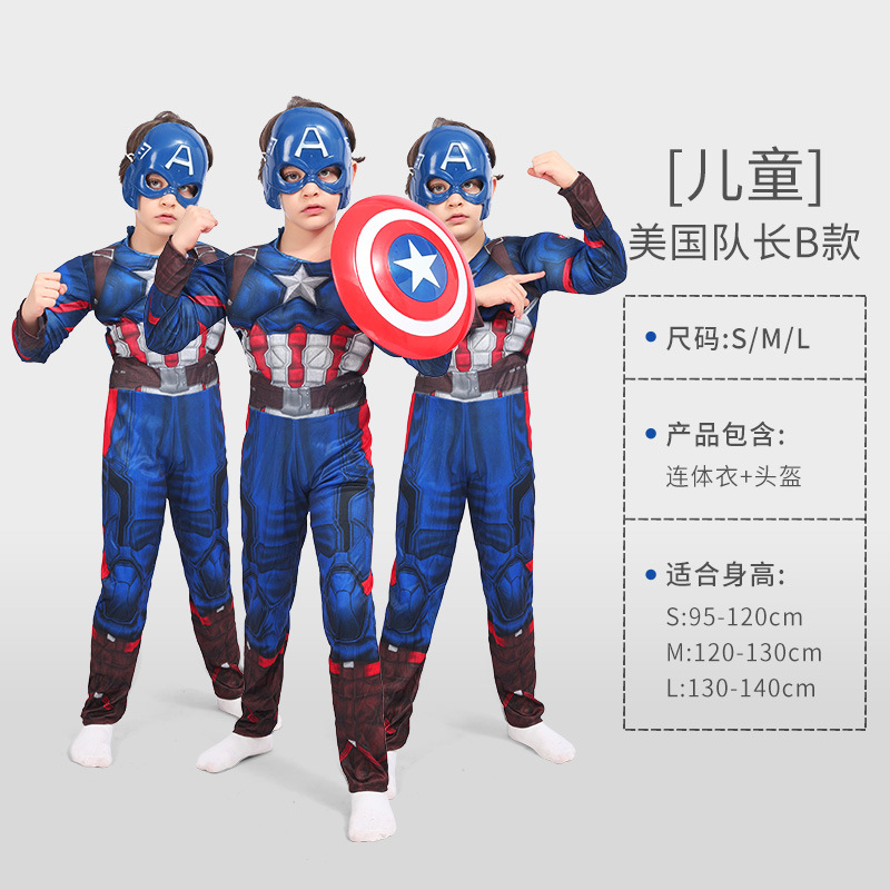 Traje de Músculos para Niños de Capitán América, Iron Man, Superman, Spiderman y Optimus para Halloween