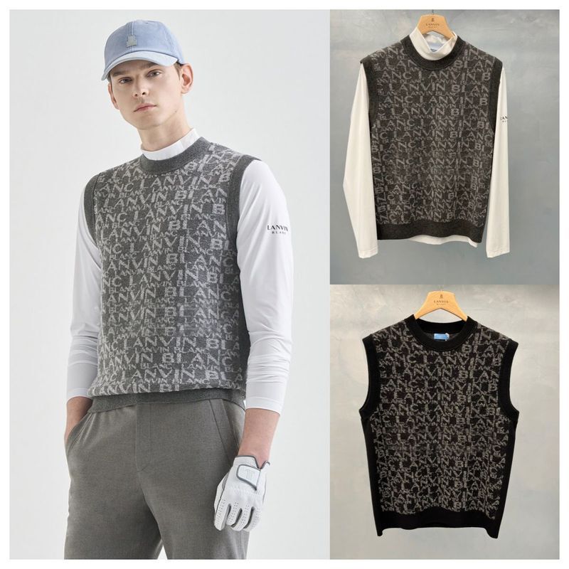 24 Autumn and Winter New Men's Golf Clothing Round Neck Knitted Vest Vest Easiest for Match Top Sweater
