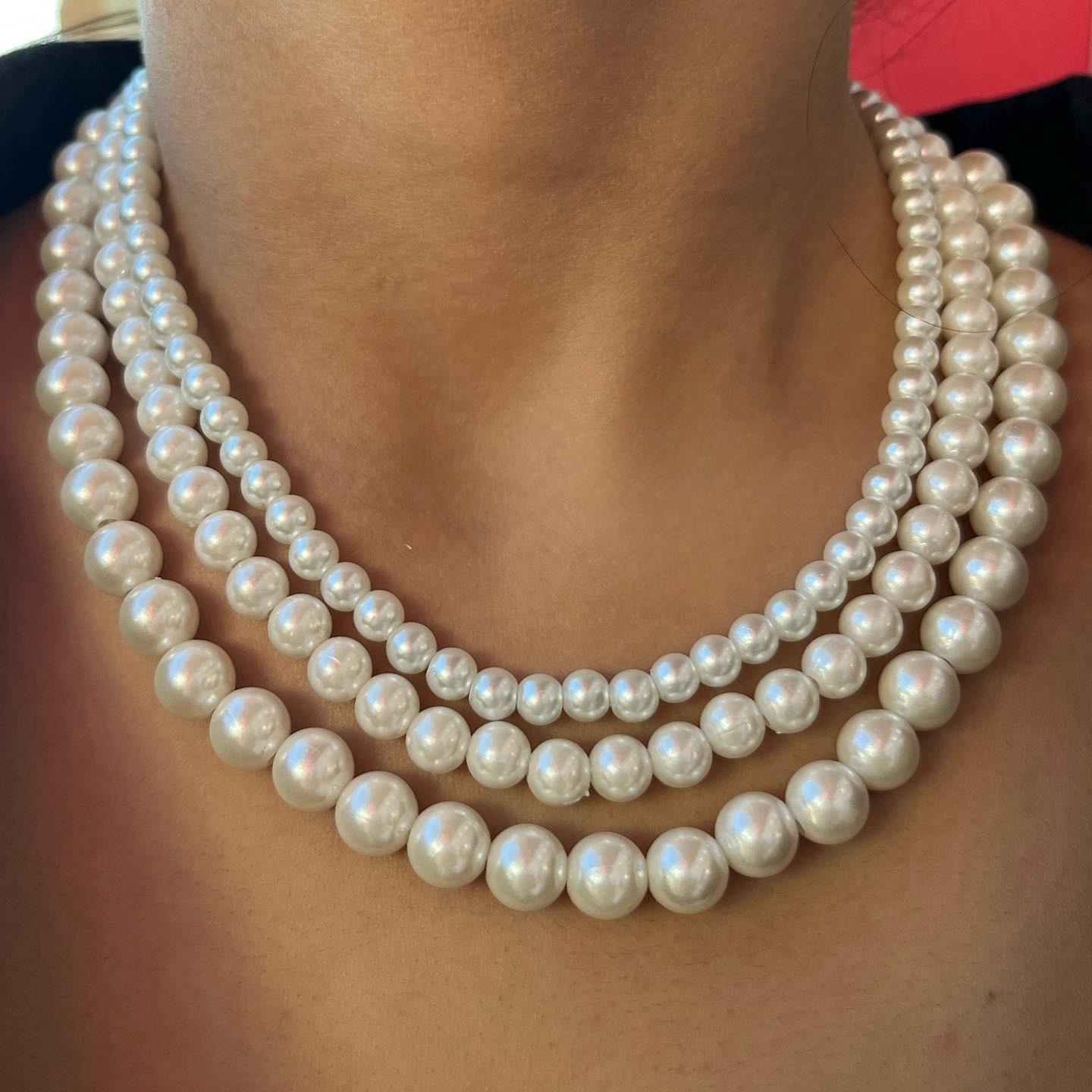 Party, Street Occasion Retro French Style Round Artificial Pearl Shell Pearls Wholesale Necklace