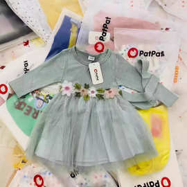 外贸品牌patpat kids dress  女童装杂款尾货宝宝连衣裙尾货批发