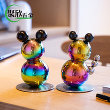 米奇鼠創意可愛小擺件禮品套裝 高級感藝術品擺件客廳酒櫃裝飾品