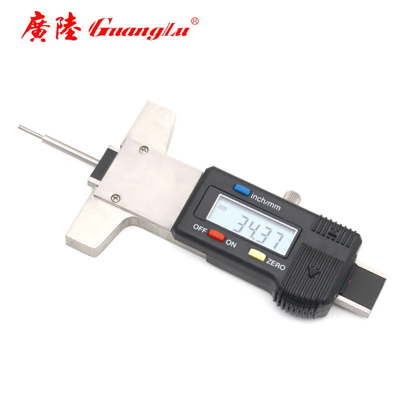 广陆 轮胎花纹数显深度尺 电子刻度尺游标卡尺测量尺子 125-101