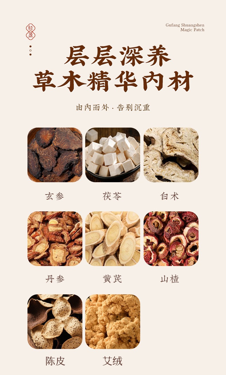 Gufang Shuangshen Magic Navel Patch Moxibustion Sticker Herbal Abdominal Wellness Patch 2 Patches Per Box in use