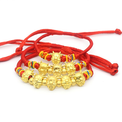 Year of fate Cow Red rope Bracelet Dr. Chen Taurus Matte gold Shakin Year of the Ox Red rope weave Hand rope