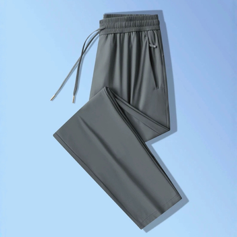 New Exquisite Nano-Grid Ice Silk Pants, Summer Thin Breathable Large Size Unisex Casual Sports Pants, Factory Wholesale