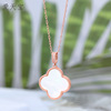 ins Simplicity Clover Pendant Korean Edition A small minority temperament natural Fritillaria Original have more cash than can be accounted for double-deck sweater chain