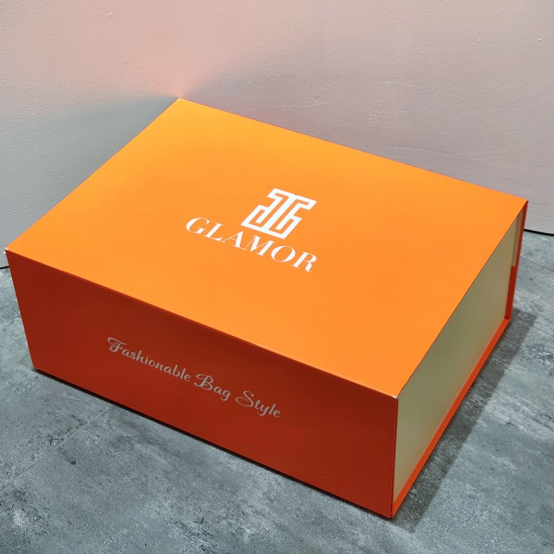 Bag Gift Box High-end Luggage Gift Orange Folding Box Foreign Trade Export One-piece Small Volume Packaging Box