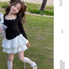 女童洛丽塔半身裙裤春夏装儿童百褶裙2026小女孩蓬蓬蛋糕裙洋气潮