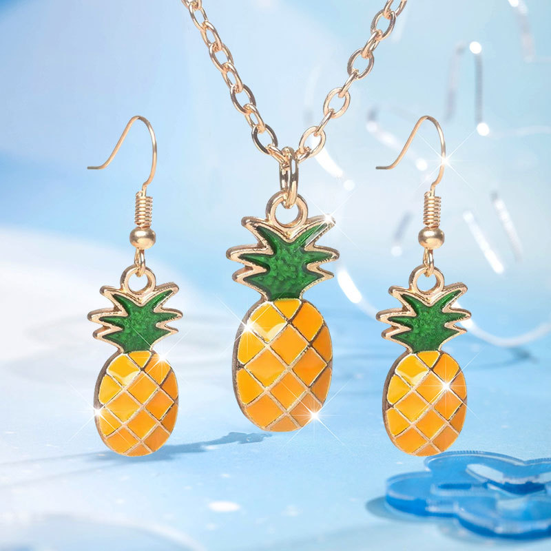Simulated Fruit Cartoon New Pineapple Necklace Earrings Personalized Fashion Creative Versatile