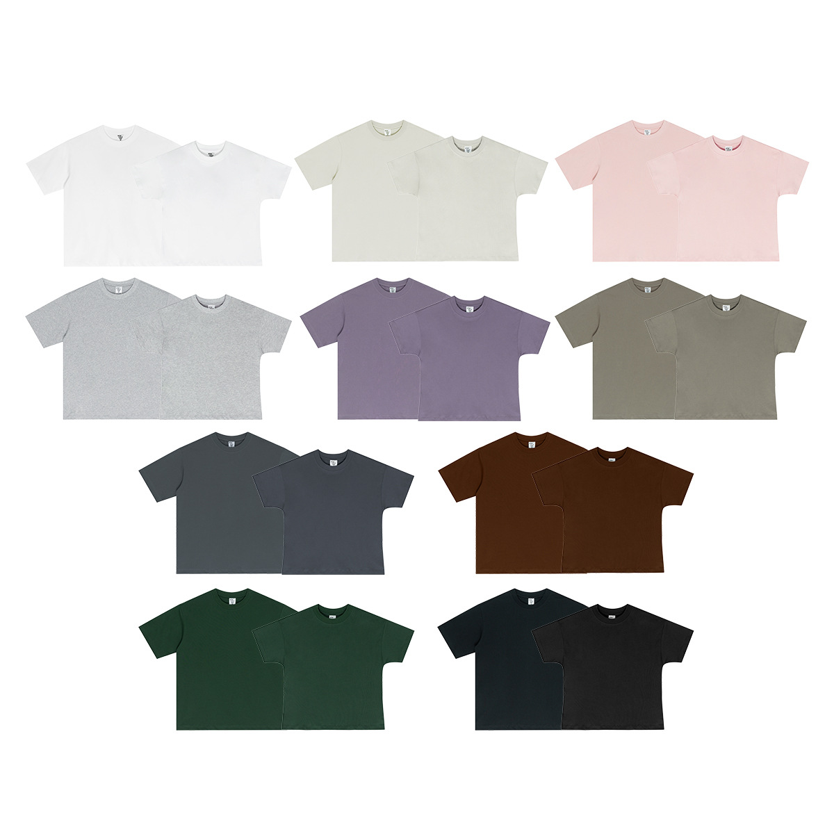 2025 verano americano calle de algodón de moda larga camiseta de color sólido oversize suelta inns pareja de mangas cortas ropa de hombre y mujer
