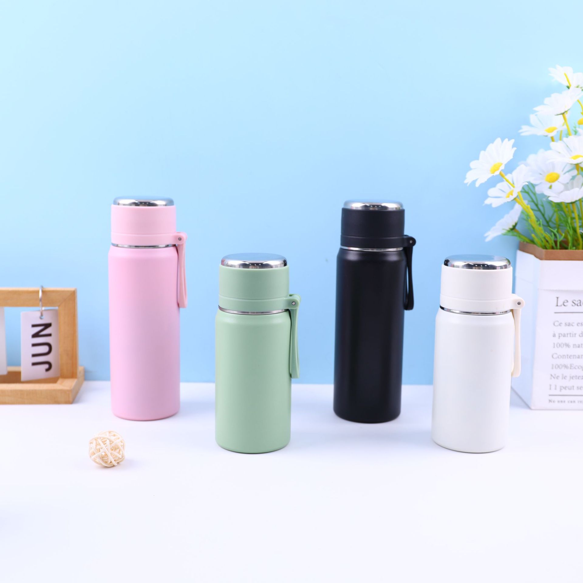 Pequeño fresco nuevo 316 taza de aislamiento de acero inoxidable para estudiantes, mujeres y hombres bala taza de agua portátil doble al aire libre