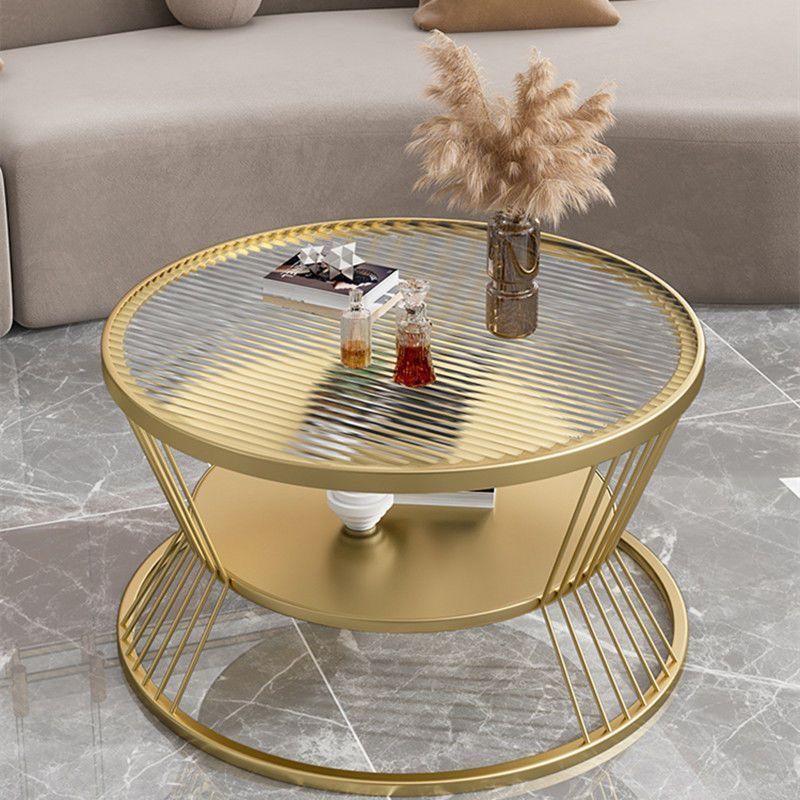 Changhong Tempered Glass Coffee Table Small Apartment Living Room Round Home Minimalist Mini Small Table Internet Celebrity Modern Light Luxury