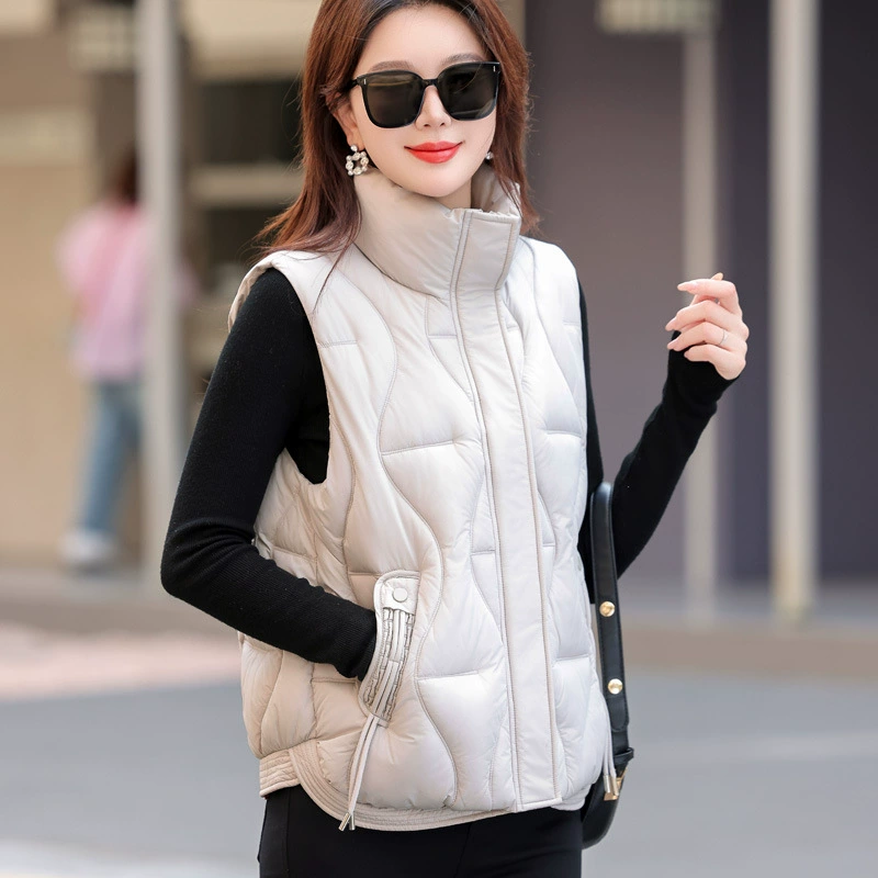 Demi-season down jacket for leisure with down, vest, oversize, increased thickness