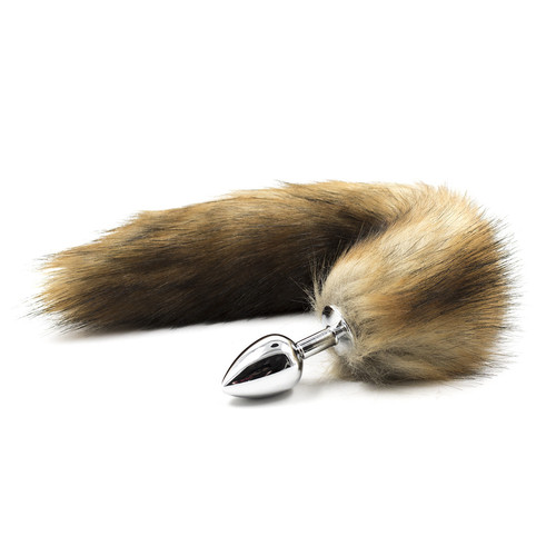 Manufacturer wholesale back yard artificial fur tail sex toys women's utensils metal fox feather flirting toys