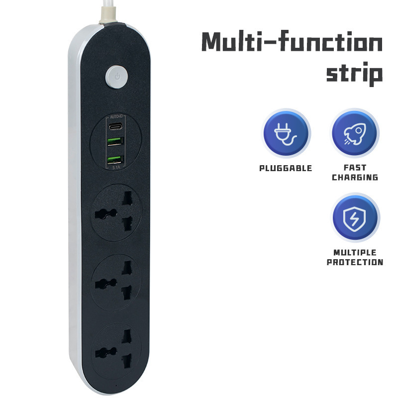 Euro con cable enchufe USB multi-orificio bit enchufe tablero de enchufe doméstico intercambio universal internacional enchufe transfronterizo al por mayor