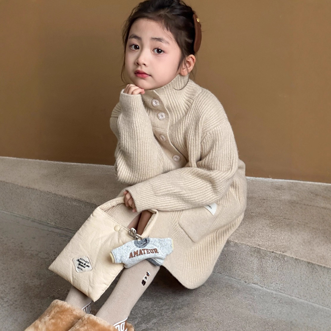 小红鱼女童毛衣秋冬款2025毛衣裙高领针织打底衫冬季厚上衣外套潮