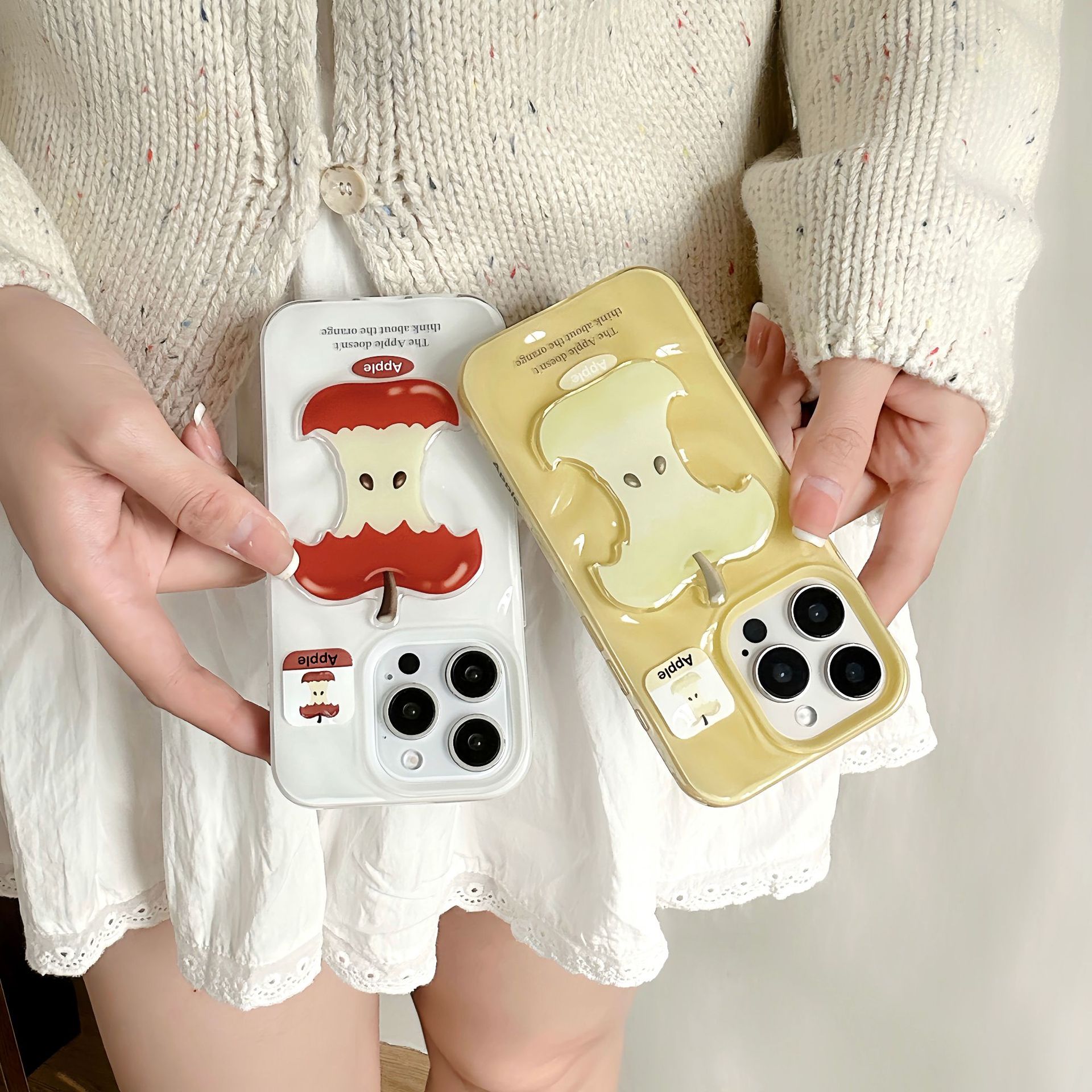 Linda fruta tridimensional de verano para Apple 16ProMax funda para teléfono 15/14 pareja 13 nuevo 15ProMax