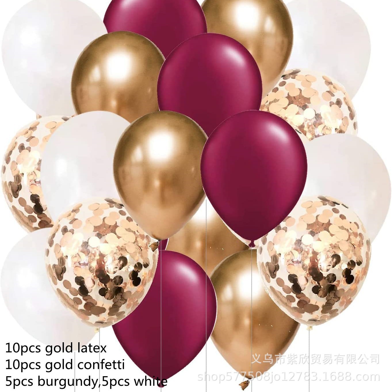 Metal oro rosa globo de látex Combo vino rojo Globos Paquetes cumpleaños boda paquete 30 Pack