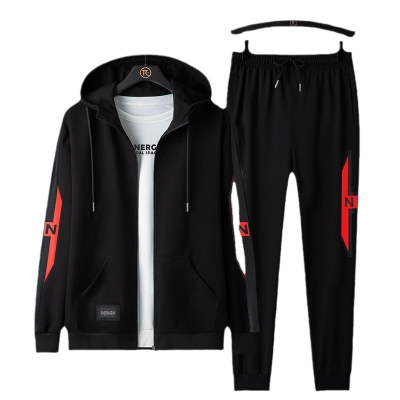 Conjunto Deportivo de Primavera y Otoño para Hombre, Sudadera con Capucha de Marca Moderna, Conjunto Informal de Dos Piezas de Talla Grande para Hombre image 6