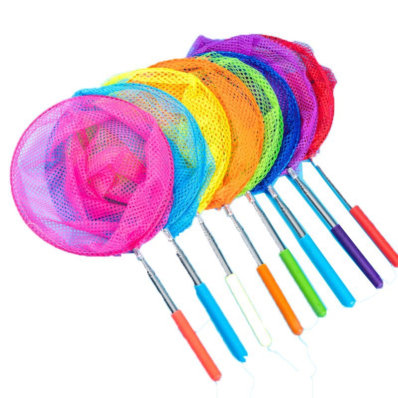 Red extensible de 5 secciones para niños, acero inoxidable, para atrapar peces o mariposas en exteriores, juguete de playa o primavera