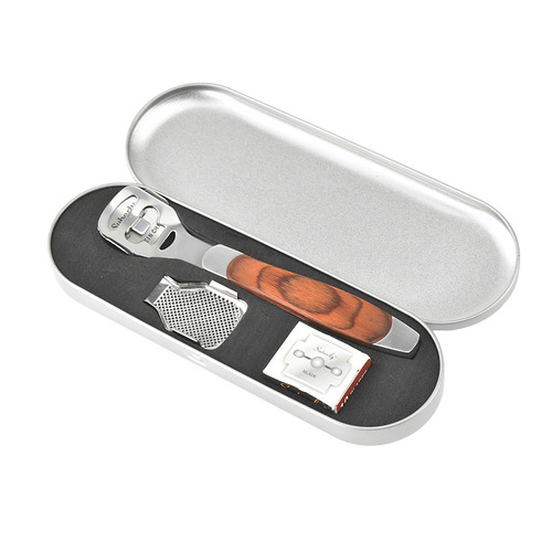Solid wood color wood grain pedicure knife, foot grinder, stainless steel dead skin peeler, foot scraper, foot trimmer and planer set tool