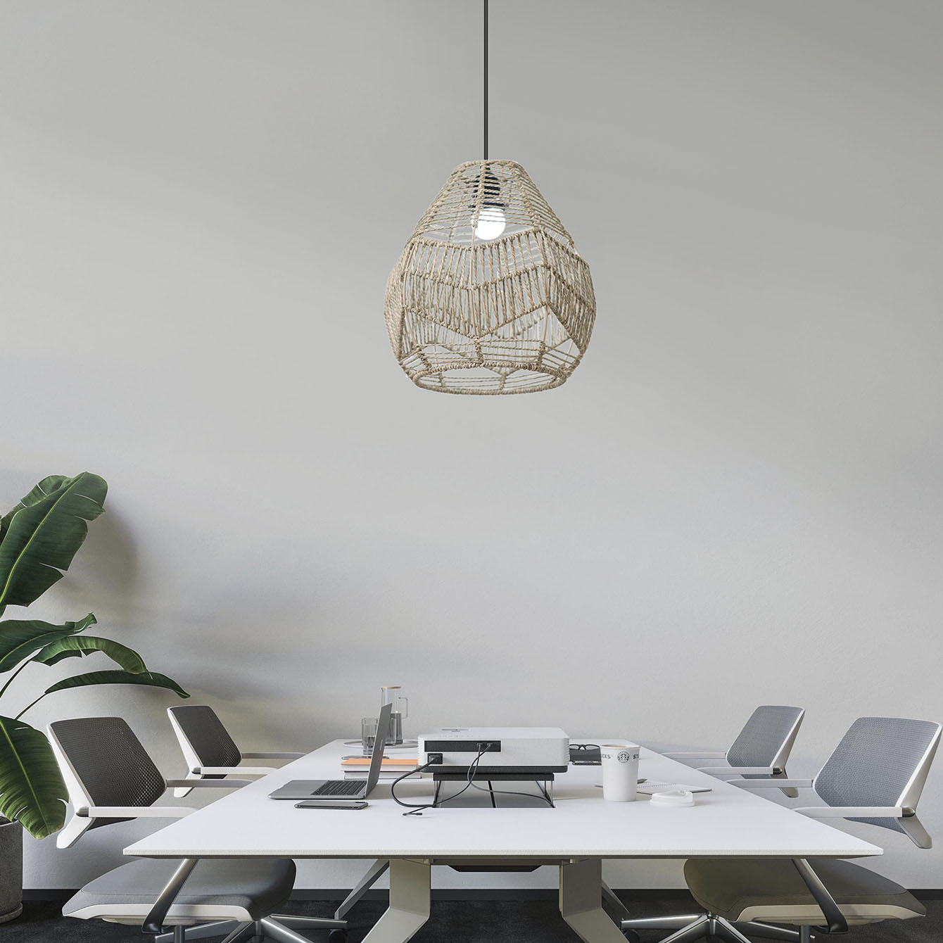 Estilo pastoral, pantalla decorativa tejida a mano, tres modelos, dormitorio opcional, casa de familia, hotel, cafetería, iluminación creativa
