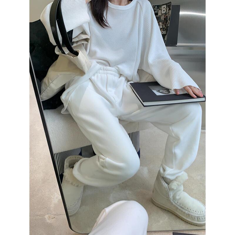 [in stock] VC Kardashian Fleece Sports Pants Women's Loose Leg Thickened Casual Pants Autumn and Winter New