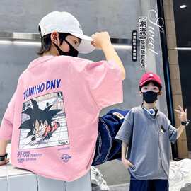 男童半袖夏装短袖T恤男孩大儿童夏款酷帅气棉夏季潮T上衣服8岁9