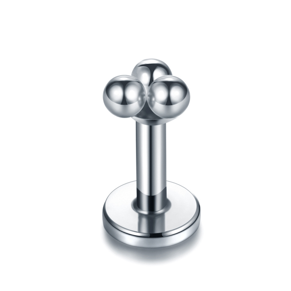 316L Stainless Steel Material 1 Piece 316L Stainless Steel Lip Rings Solid Color Waterproof Non Tarnish Surgical Steel Lip Rings Women's