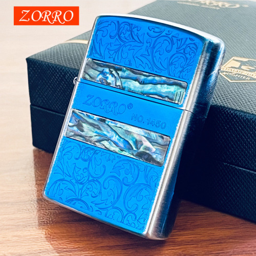 ZORRO Hong Kong Zorro brand kerosene lighter classic smoked blue shell series gift for boyfriend