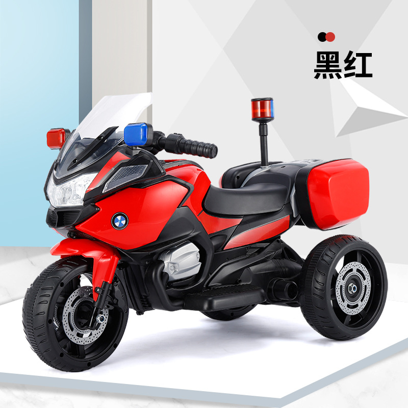 Motocicleta eléctrica para niños triciclos de carga para niños y niñas control remoto para bebés cochecito de niños con batería para personas coche de policía