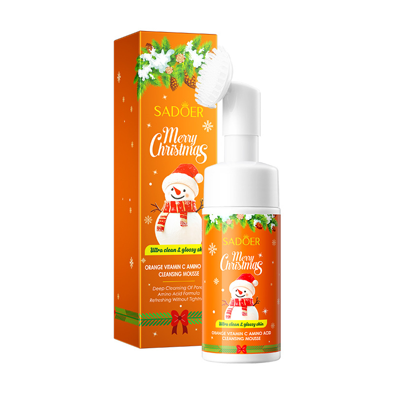 Espuma limpiadora facial SADOER pure English con aminoácidos de plantas y frutas, con cabezal de cepillo, venta al por mayor para comercio exterior transfronterizo.
