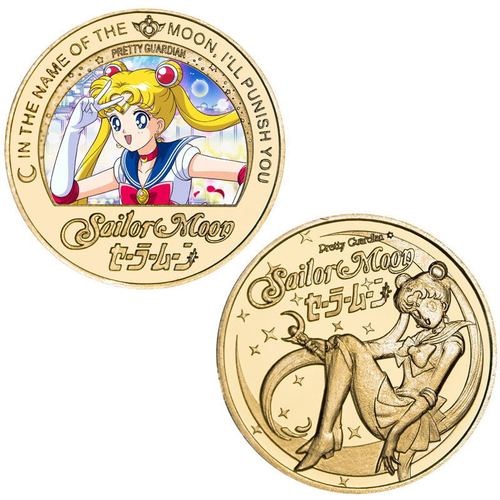 Sailor Moon commemorative coins, Suibingyue anime coins, peripheral commemorative coins, die-cast metal coins, badges
