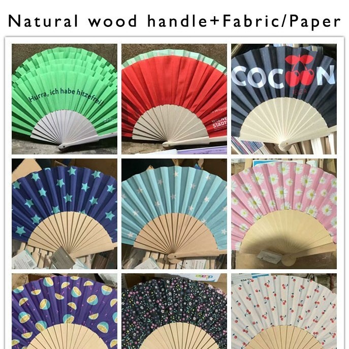Fabricante de origen, producción al por mayor de abanicos plegables de madera, abanicos españoles, abanicos de madera creativos con impresión personalizada.