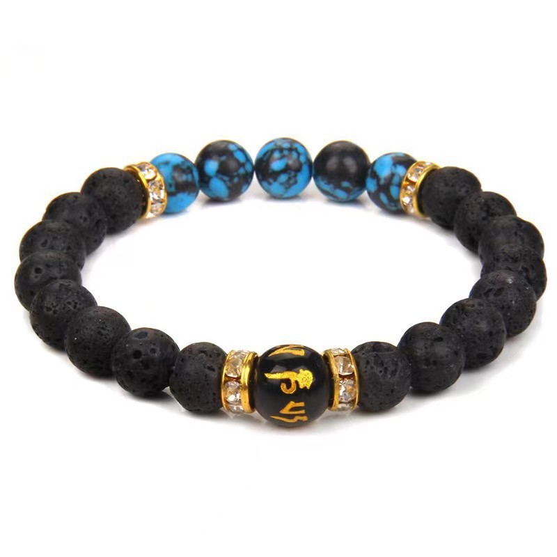 Volcanic stone + gold diamond ring