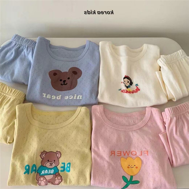 Summer unisex children's home wear set, trendy kids' personalized streetwear brand, foreign trade, INS cartoon short-sleeved shorts