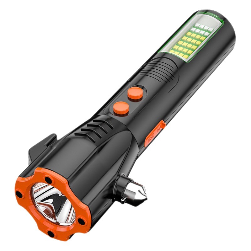 Linterna de luz fuerte de emergencia contra incendios de seguridad multifunción seis en uno Banco de energía de iluminación portátil para exteriores