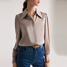 真丝衬衫女2025春夏新长袖19姆米双乔通勤白色杭州丝绸桑蚕丝上衣